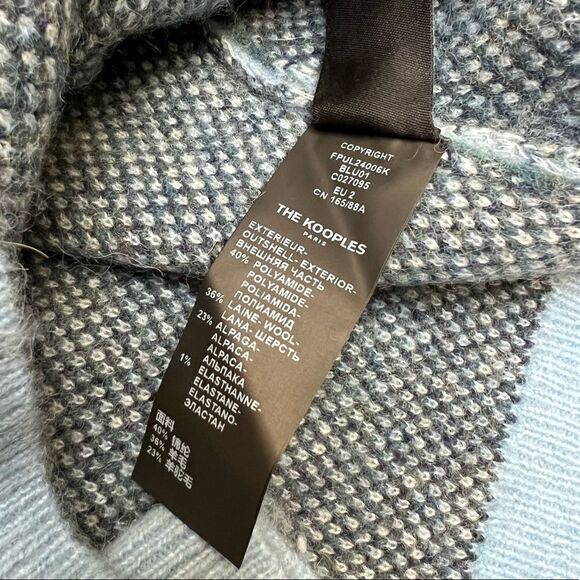 THE KOOPLES Blue Round-neck jacquard wool-blend sweater Medium - Picture 9 of 12